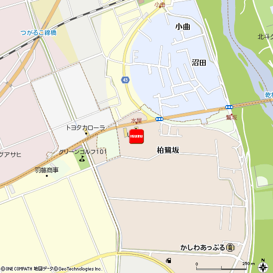 いすゞ自動車東北株式会社・五所川原支店付近の地図